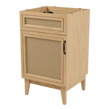 Javer Rattan Modern Farmhouse 2-Shelf Bath Vanity Cabinet Only (Sink Basin not Included) - JONATHAN Y